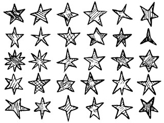 hand drawn stars vector collection