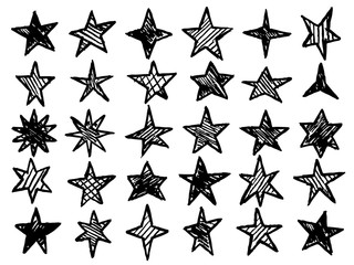 hand drawn stars vector collection