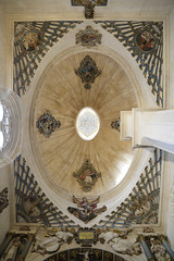 Magnificent oval dome with lantern in Renaissance-Mannerist style from one of the chapels of the Burgos Cathedral, Spain