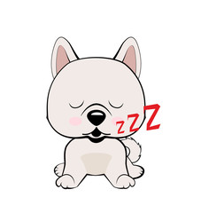 Obraz na płótnie Canvas puppy character sleeping on its back, cute funny terrier vector illustration