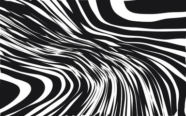 Abstract Warped Black and White Lines Background