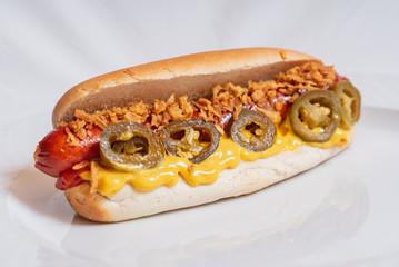 hot dog with sauce