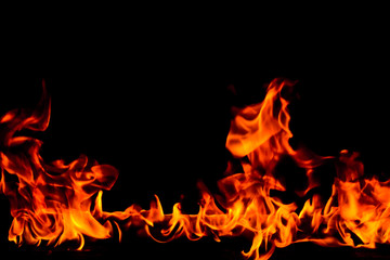Obraz premium Fire flames on black background