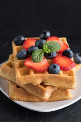 Waffles with berries.