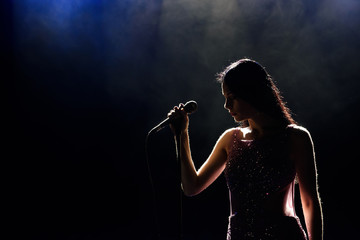 Singer woman on stage