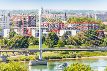 Passerelle des Deux Rives bridge from Kehl village