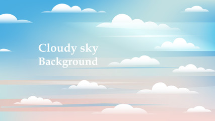 Sky and white clouds background. Sunny day sky. Background for web ads and banners and place for text