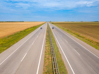 Summer Country Road. Aerial View