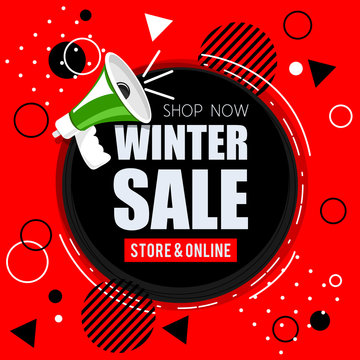 Winter Sale. Discount banner