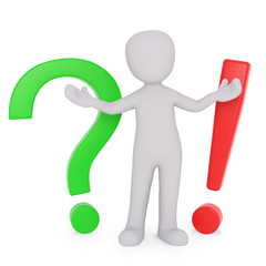 green question mark and red exclamation mark