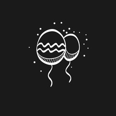Balloon icon in doodle sketch lines. Object celebration rubber decor decoration accessories