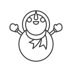 snowman outline icon, winter and Christmas theme