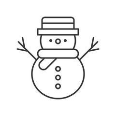snowman outline icon, winter and Christmas theme