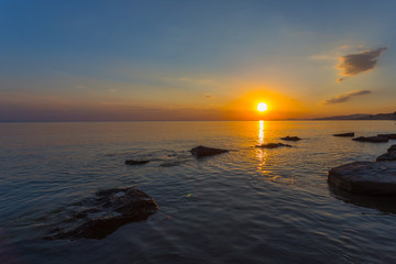 Beautiful sunrise on the Black Sea