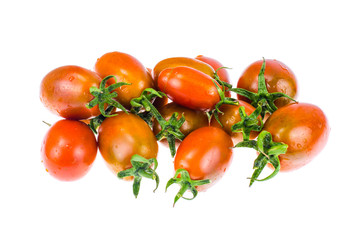 Red oval ripe cherry tomatoes