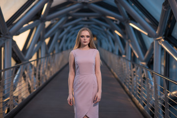 girl stands in the corridor 
