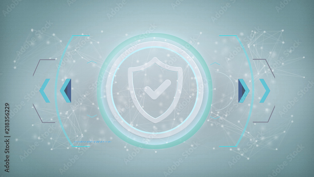 Poster technology security icon on a circle isolated on a background 3d rendering