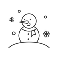 snowman outline icon, winter and Christmas theme