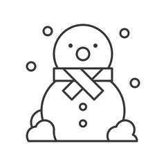 snowman outline icon, winter and Christmas theme