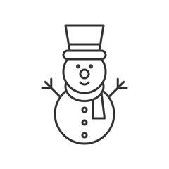 snowman outline icon, winter and Christmas theme