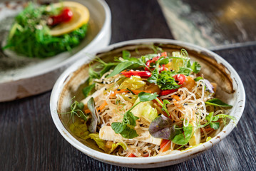 asian salad with noodles