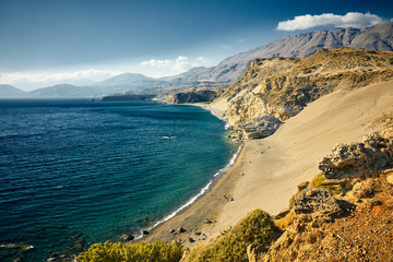 Fototapeta na wymiar Agios Pavlos beach panorama, Crete - Greece