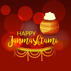 Beautiful abstract, banner or poster for Happy Janmashtami.