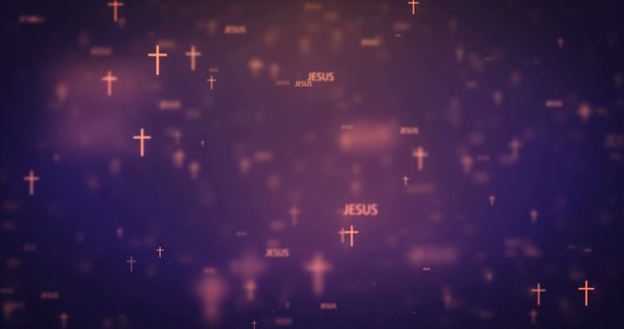 Loopable animation modern moving orange church icons background.
