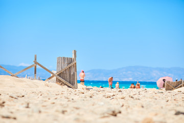 Chrisi (Chrysi) island beach water background
