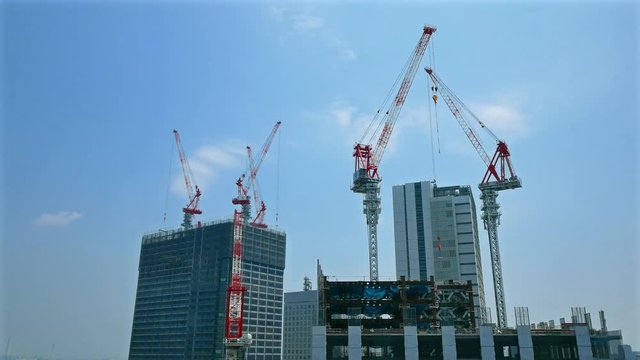 Time lapse under construction building