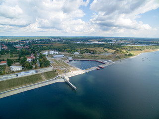 Luftbild Lausitzer Seenland Großräschen IBA Terassen urlaubs und Ferienregion mit neune Hafen...
