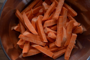 Handcut orange sweet potato fries