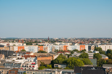 Fototapeta na wymiar Berlin city skyline - residential buildings and houses aerial