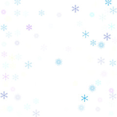 Falling down snow confetti, snowflake vector border. Festive winter, Christmas, New Year sale background. Cold weather, winter storm, scatter texture. Hipster snowfall falling snowflakes cool confetti