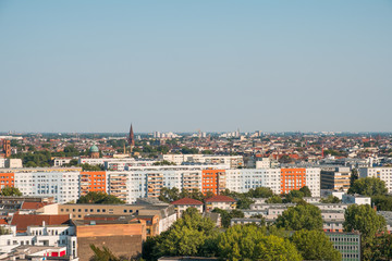 Fototapeta na wymiar sky above Berlin city skyline and blue sky -