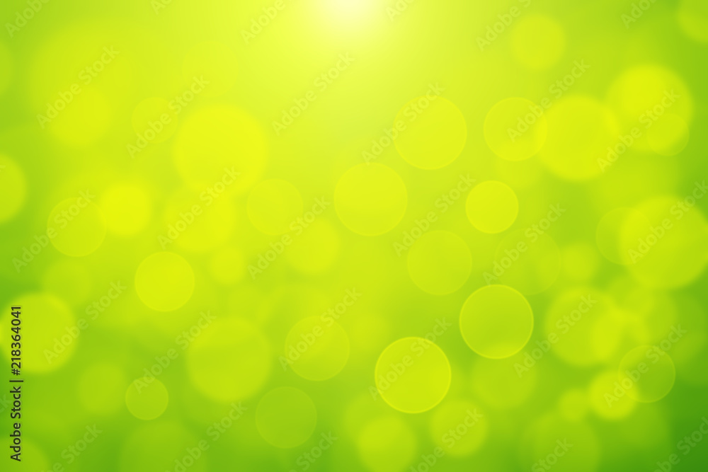 Poster green bokeh abstract light background blurly white bokeh on yellow and green background