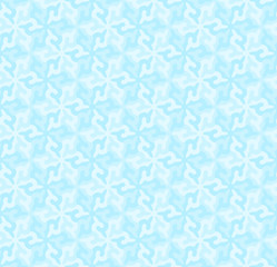 Fototapeta premium Mosaic from blue snowflakes in techno style. Seamless pattern. 