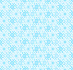 Fototapeta na wymiar Mosaic from blue snowflakes in techno style. Seamless pattern. 