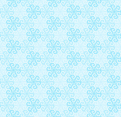 Mosaic from blue snowflakes in techno style. Seamless pattern.
