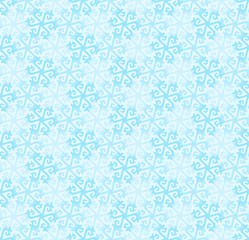 Mosaic from blue snowflakes in techno style. Seamless pattern.
