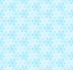 Fototapeta premium Mosaic from blue snowflakes in techno style. Seamless pattern. 