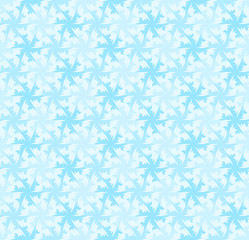 Mosaic from blue snowflakes in techno style. Seamless pattern.
