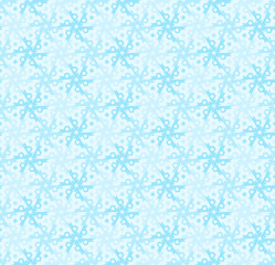 Mosaic from blue snowflakes in techno style. Seamless pattern.
