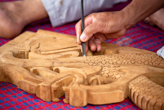 The wood carving .