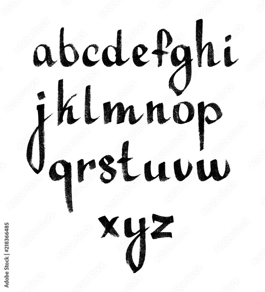 Poster vector hand-written alphabet set isolated on the white background.