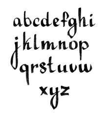 Vector hand-written alphabet set isolated on the white background.