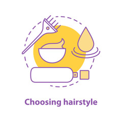 Choosing hairstyle concept icon