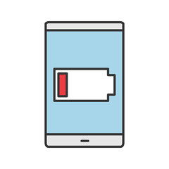 Smartphone low battery color icon