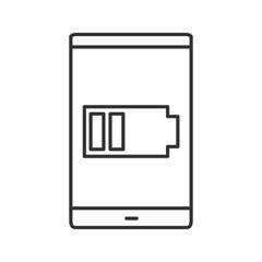 Smartphone low battery linear icon