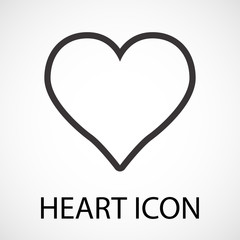 Simple heart line art icon, vector, illustration, eps file